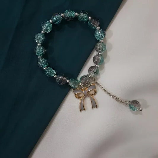 Elegant Blue Crystal Bracelet – Handmade Stretch Beaded Jewelry