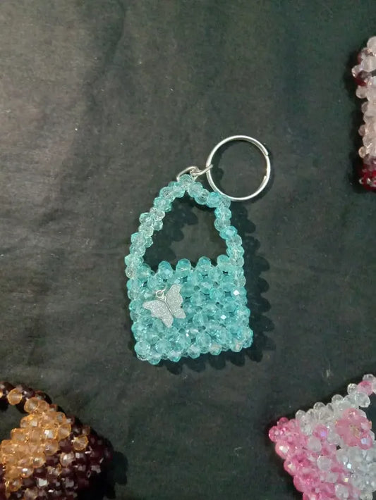 Cute Pink Crystal Mini Bag Keychain – Handmade Fashion Accessory