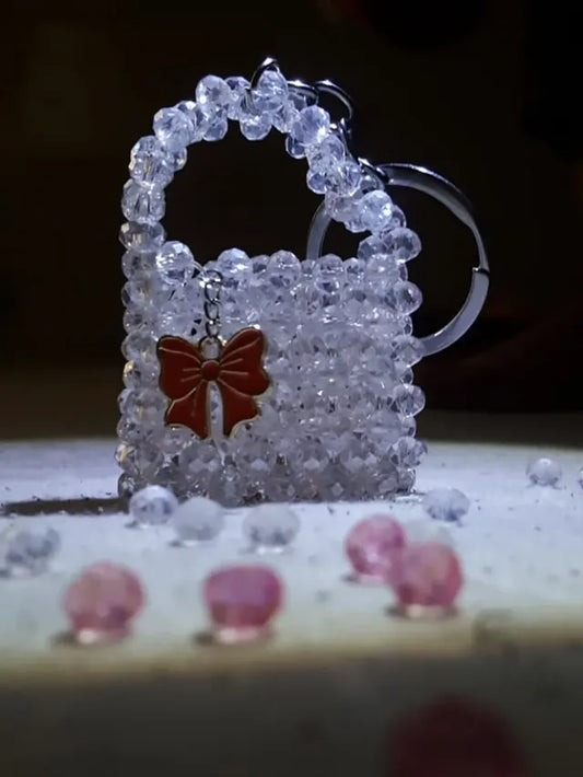 Luxury Crystal Beaded Mini Bag Keychain – Handmade Elegant Accessory