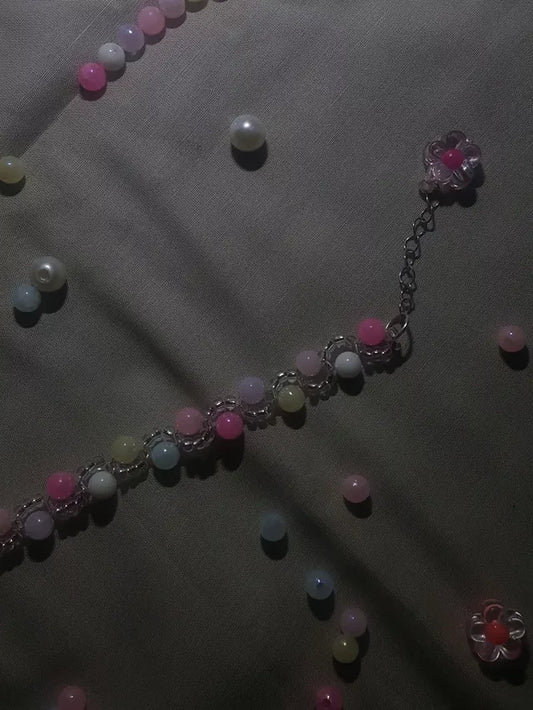 Pastel Beaded Charm Bracelet – Elegant Handmade Jewelry Accessory