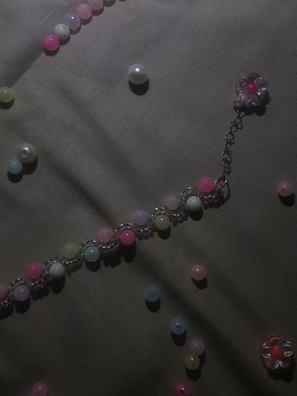 Pastel Beaded Charm Bracelet – Elegant Handmade Jewelry Accessory